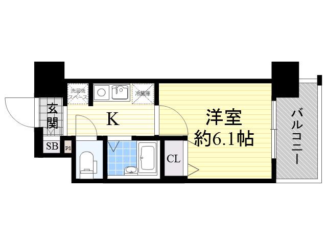 エスリード 京橋ステーションプラザ(1K/10階)の間取り写真