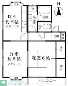 グランドメゾン 2号館(2DK/2階)の間取り写真