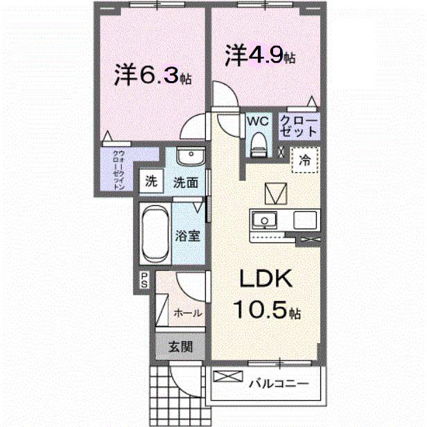東武伊勢崎線 花崎駅 徒歩35分 2階建 新築(2LDK/1階)の間取り写真