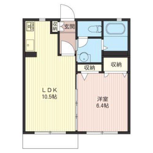 シャーメゾン・ブルー(1LDK/2階)の間取り写真