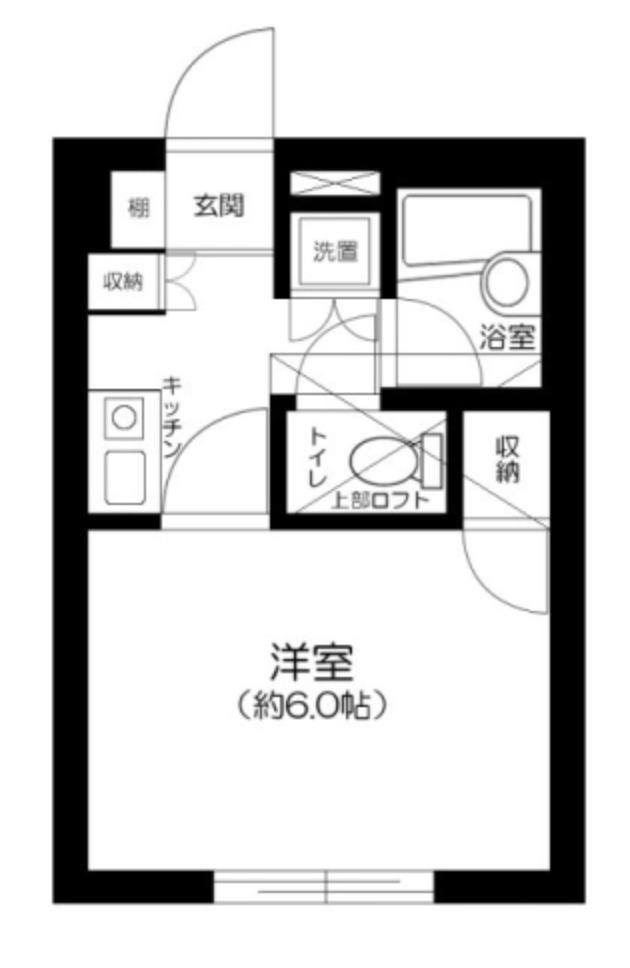 DENハイム中野(1K/2階)の間取り写真