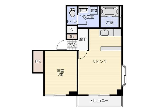 メゾン大友(1LDK/3階)の間取り写真