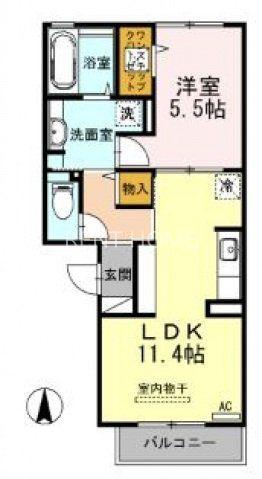 エトワール(1LDK/2階)の間取り写真