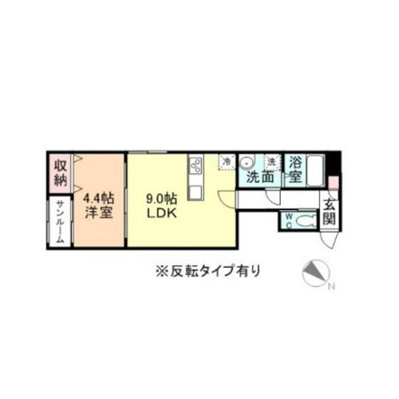 GRAND SQUARE(1LDK/2階)の間取り写真