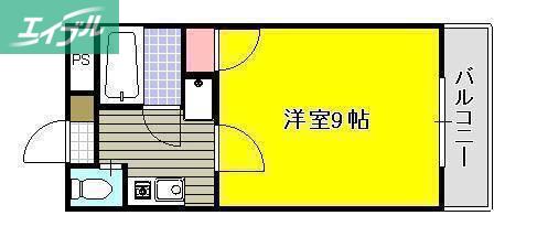 清輝21(1K/2階)の間取り写真