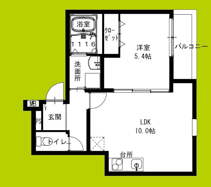フジパレス住道駅北(1LDK/2階)の間取り写真