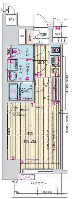プレサンス栄フェル(1K/2階)の間取り写真