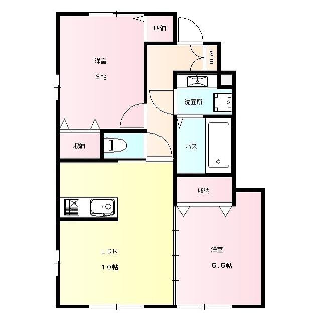 アクアルーチェ(2LDK/1階)の間取り写真