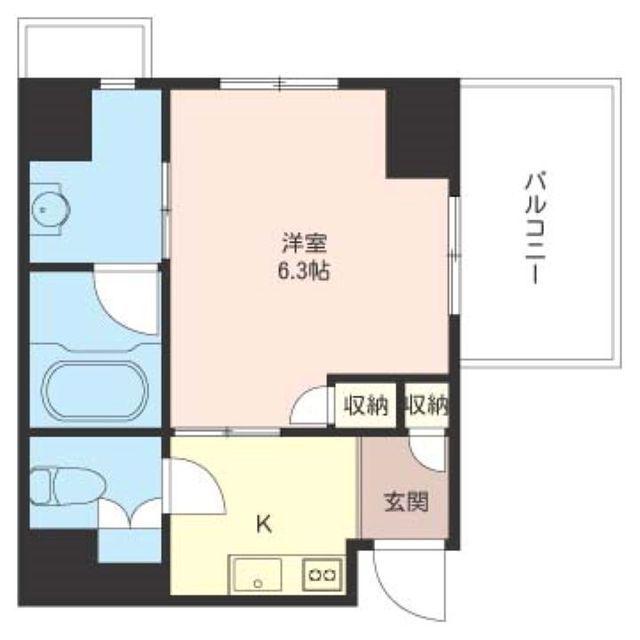 オーキッドレジデンス品川(1K/6階)の間取り写真