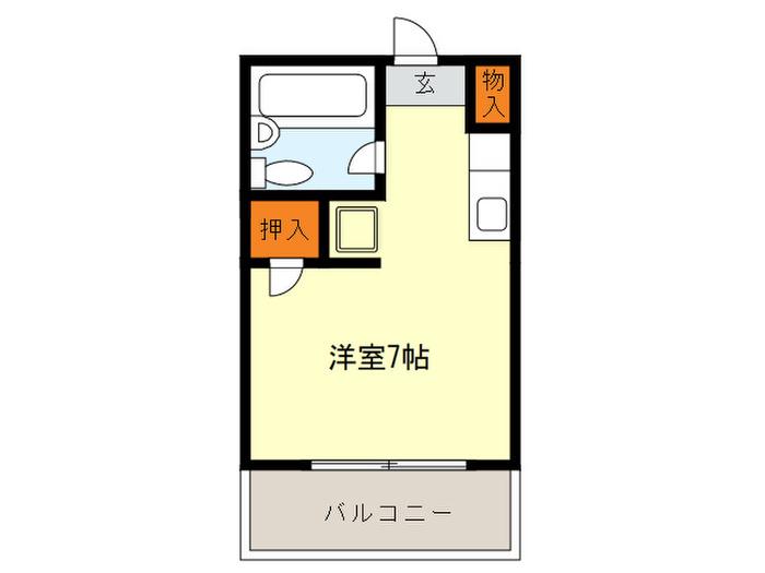 サンリバーナラザキ(ワンルーム/4階)の間取り写真