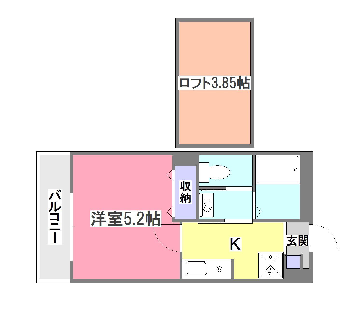コーラルコート秋津 弐番館(1K/2階)の間取り写真