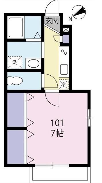キャトル セゾン 蒲田(1K/1階)の間取り写真