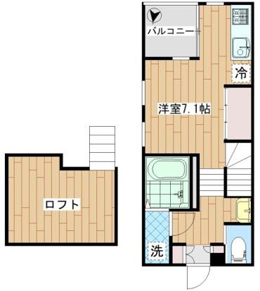 フルッタ(ワンルーム/1階)の間取り写真