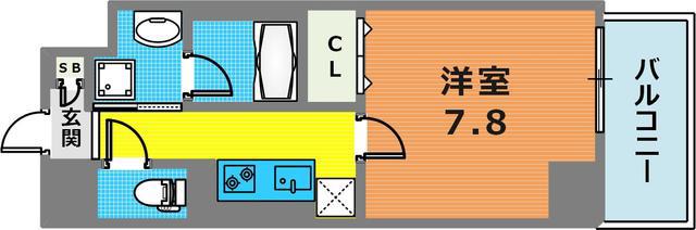 SECTOR PORT(1K/8階)の間取り写真
