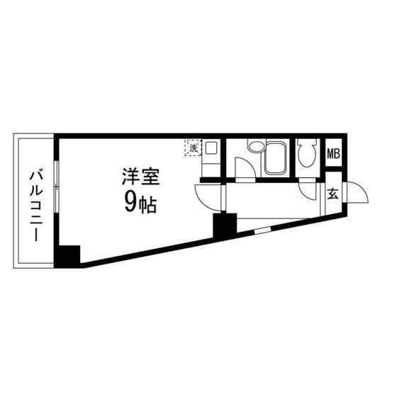 花京院足利ビル(ワンルーム/3階)の間取り写真