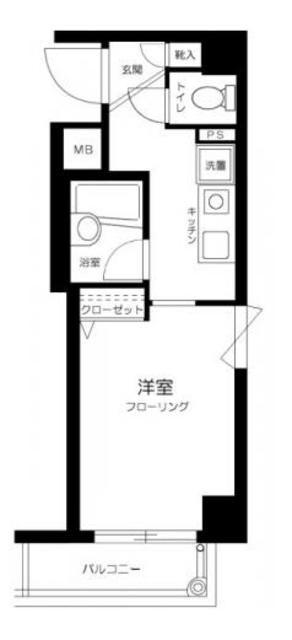 パークウェル目黒本町(1K/4階)の間取り写真