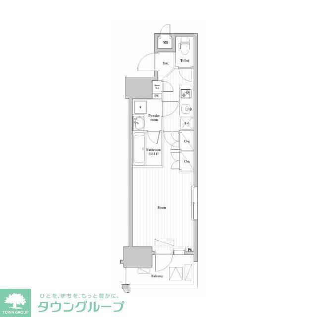 アークマーク大森町アジールコート(1K/12階)の間取り写真