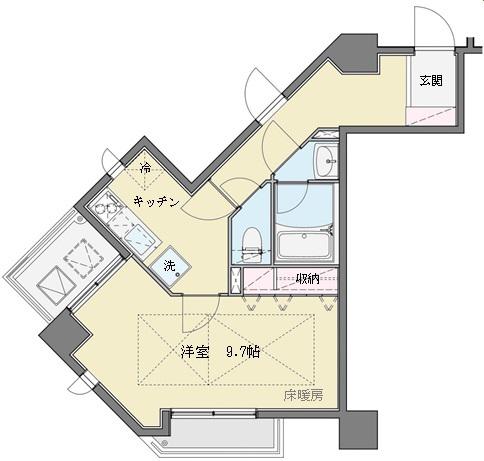 パークテラス恵比寿(1K/7階)の間取り写真