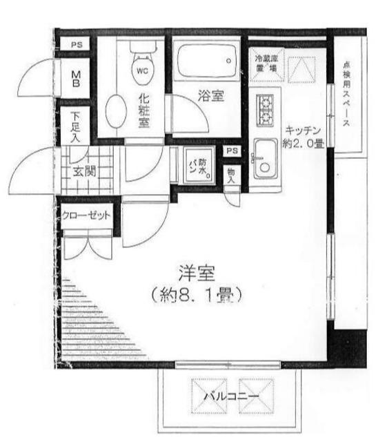 シュロス神田五軒町ツインフォルム(ワンルーム/9階)の間取り写真