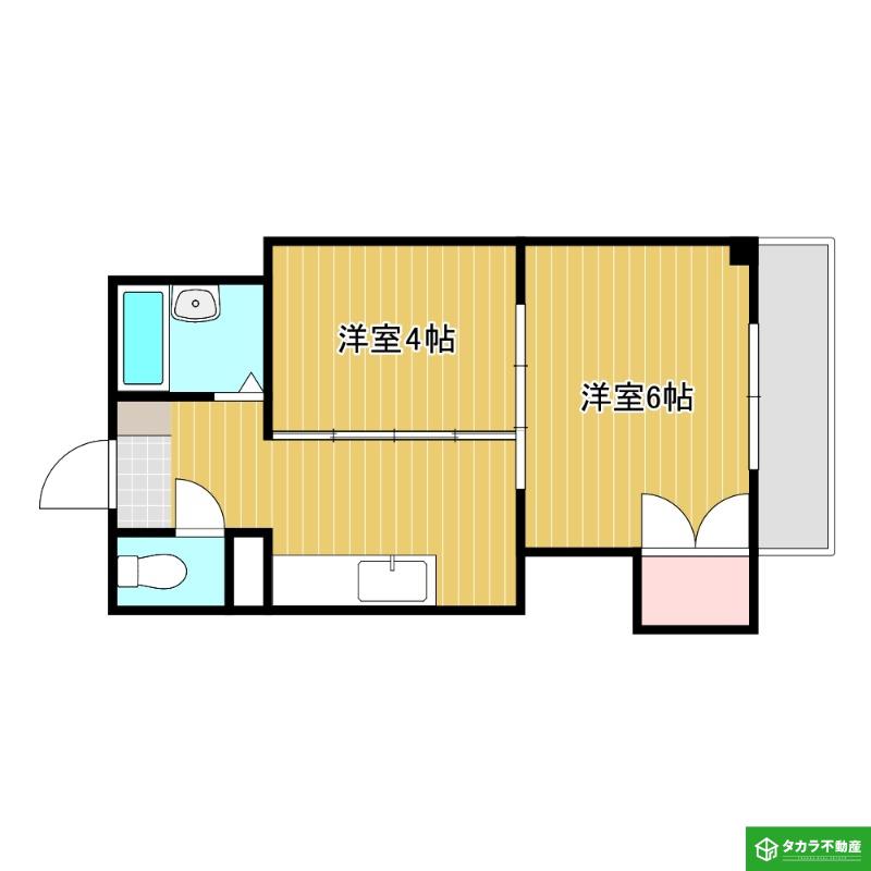 新町ハイツ(2K/3階)の間取り写真
