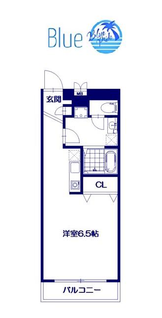 プルミエール湘南(ワンルーム/3階)の間取り写真