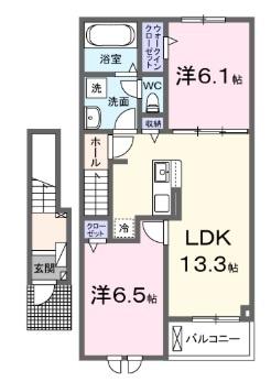 37サンナナテラス(2LDK/2階)の間取り写真