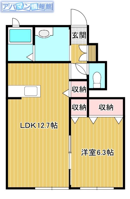 ディアコート青山A棟(1LDK/1階)の間取り写真