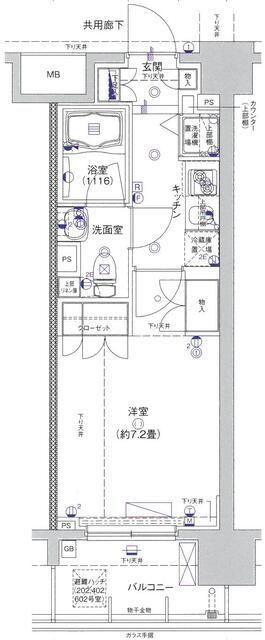 AXAS-WILL 四谷3丁目 STA(1K/6階)の間取り写真