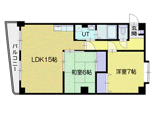 ウィンダムコート(2LDK/7階)の間取り写真
