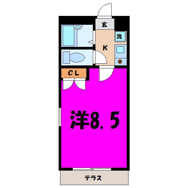 プライマリーレジデンス行田市駅前(1K/2階)の間取り写真
