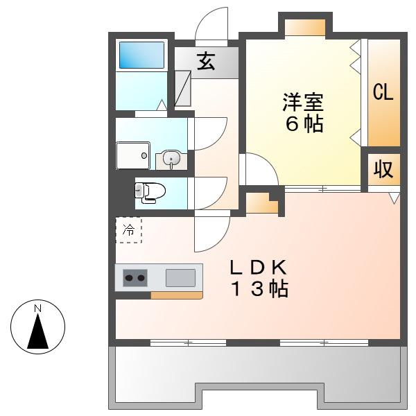 ISM徳川RESIDENCE(1LDK/11階)の間取り写真