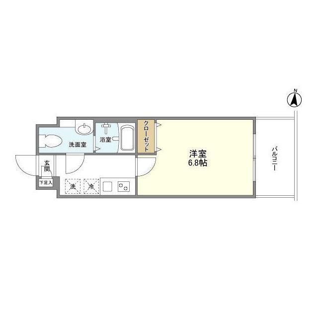 アルファコート西川口23(1K/6階)の間取り写真