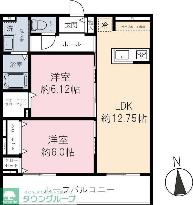 新町6丁目パレス(2LDK/3階)の間取り写真
