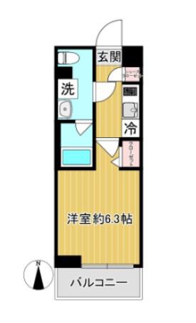 SHOKEN RESIDENCE川崎 登戸ウエストショウケンレジデ(1K/1階)の間取り写真