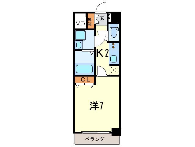 エスリード西宮北口第2(1K/1階)の間取り写真