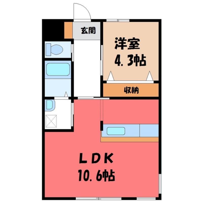 グレイス・ベルジュII(1LDK/1階)の間取り写真