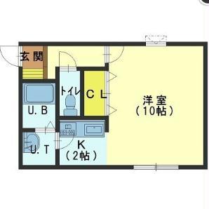 アカンサス(1K/2階)の間取り写真