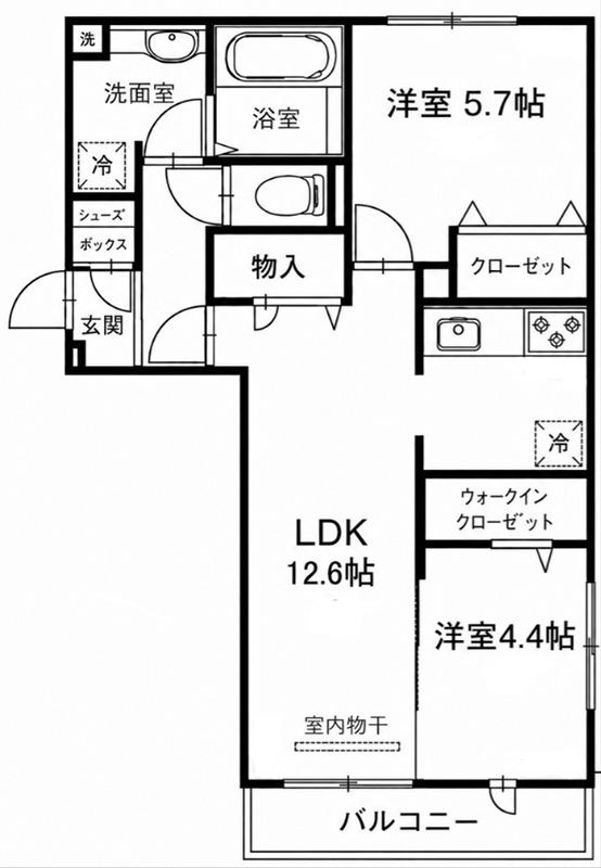 プルミエール上賀茂(2LDK/1階)の間取り写真