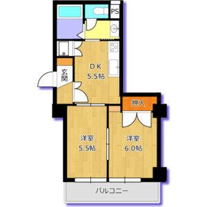 サンパーク今池(2DK/5階)の間取り写真