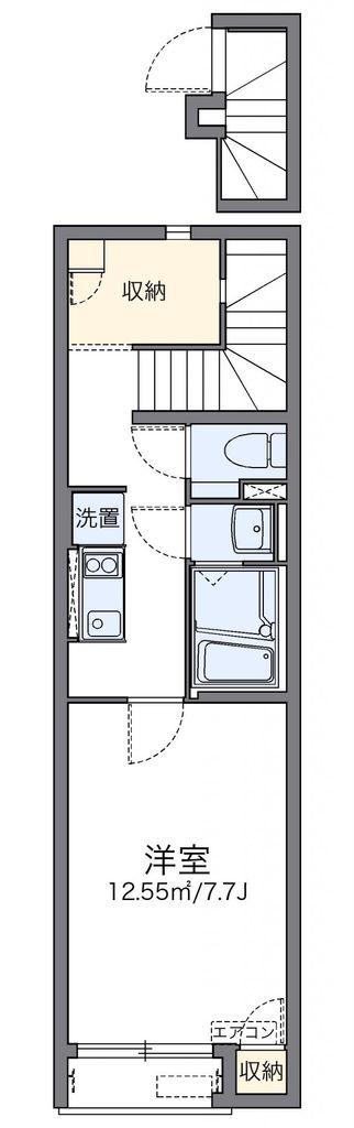 レオネクストかすみ町(1K/2階)の間取り写真