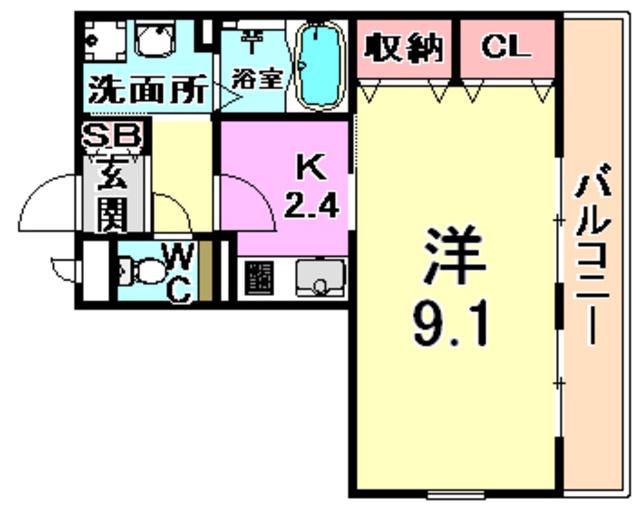 ソフィアコート御影(1K/1階)の間取り写真