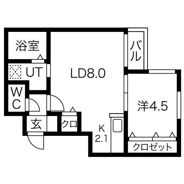 TERRACE NATSUME(1LDK/2階)の間取り写真
