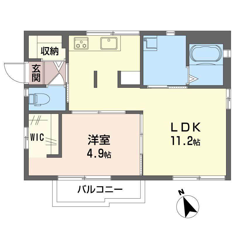 ウエスト佐藤(1LDK/2階)の間取り写真