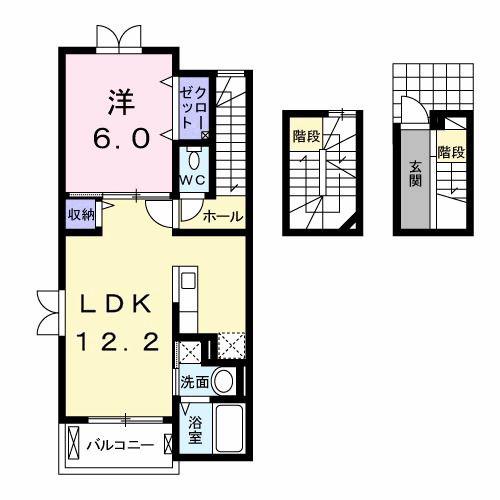 リエ フュテュール(1LDK/3階)の間取り写真