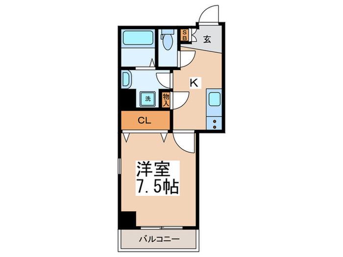 メゾンミュゲ(1K/3階)の間取り写真