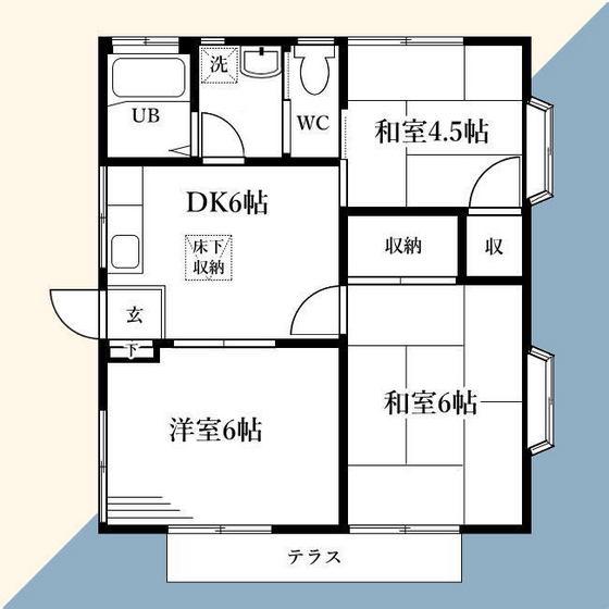 コーポ相原(3DK/1階)の間取り写真