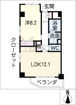 サンコート中村(1LDK/4階)の間取り写真