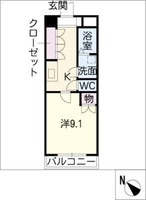 アメニティ大蒲(1K/1階)の間取り写真