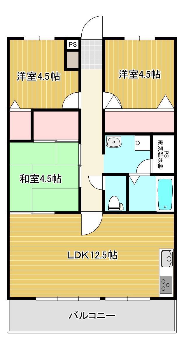 クリーンピア米子駅東 705(3LDK/7階)の間取り写真