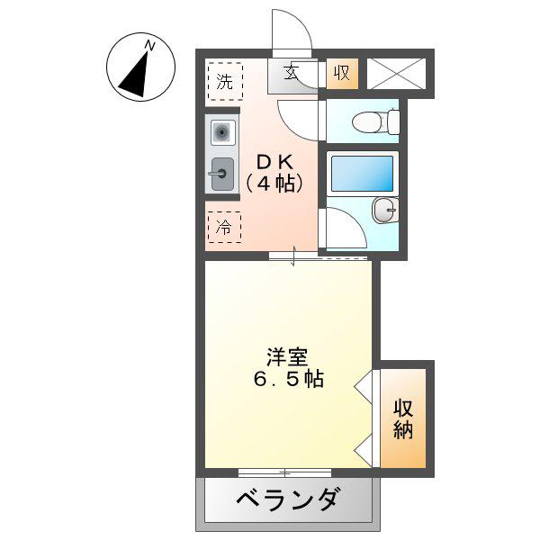 ア・ドリームかしあげI(1K/3階)の間取り写真